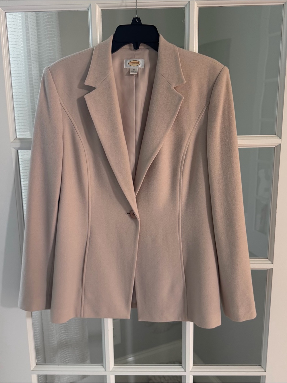 Talbots Women's Beige Single Button Wool Blazer Size 10